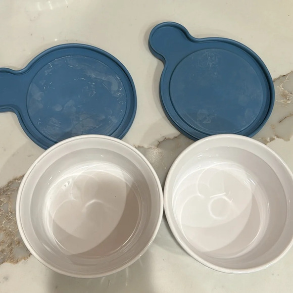 2 Lot of White French Corning Ware F-16-B 500 ml w/ Blue Lid - Picture 3 of 6